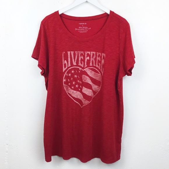torrid Tops - Torrid | Live Free Graphic Tee Slub Knit T-Shirt